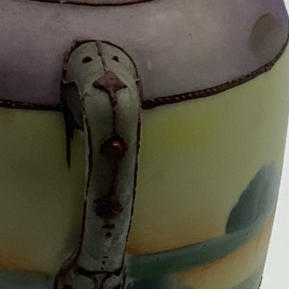 Antique Nippon 6” Hand Painted Purple Vase - Picture 10 of 13